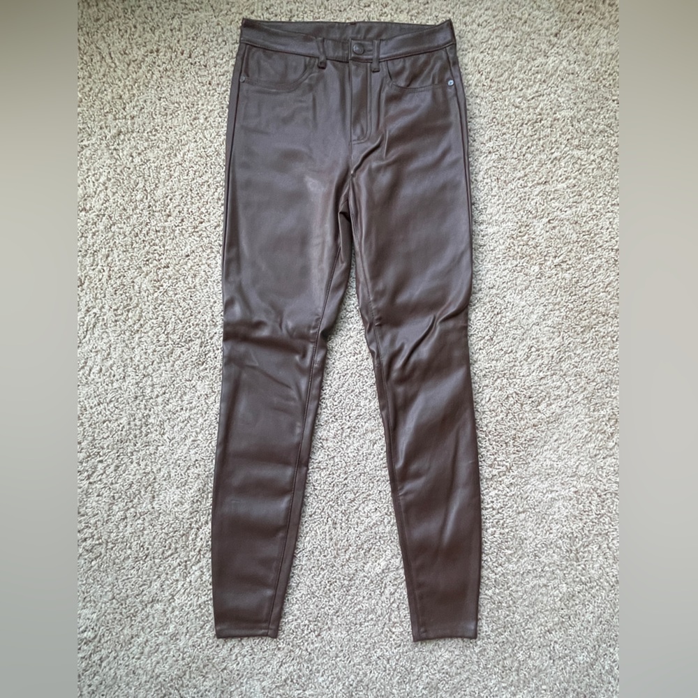 Free People Faux-Leather Five Pocket Style Jeans (Size 28)